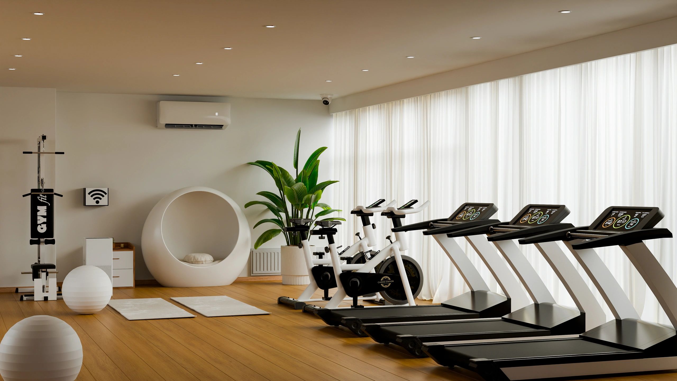 On-site fitness center at The Arsenal Rentals