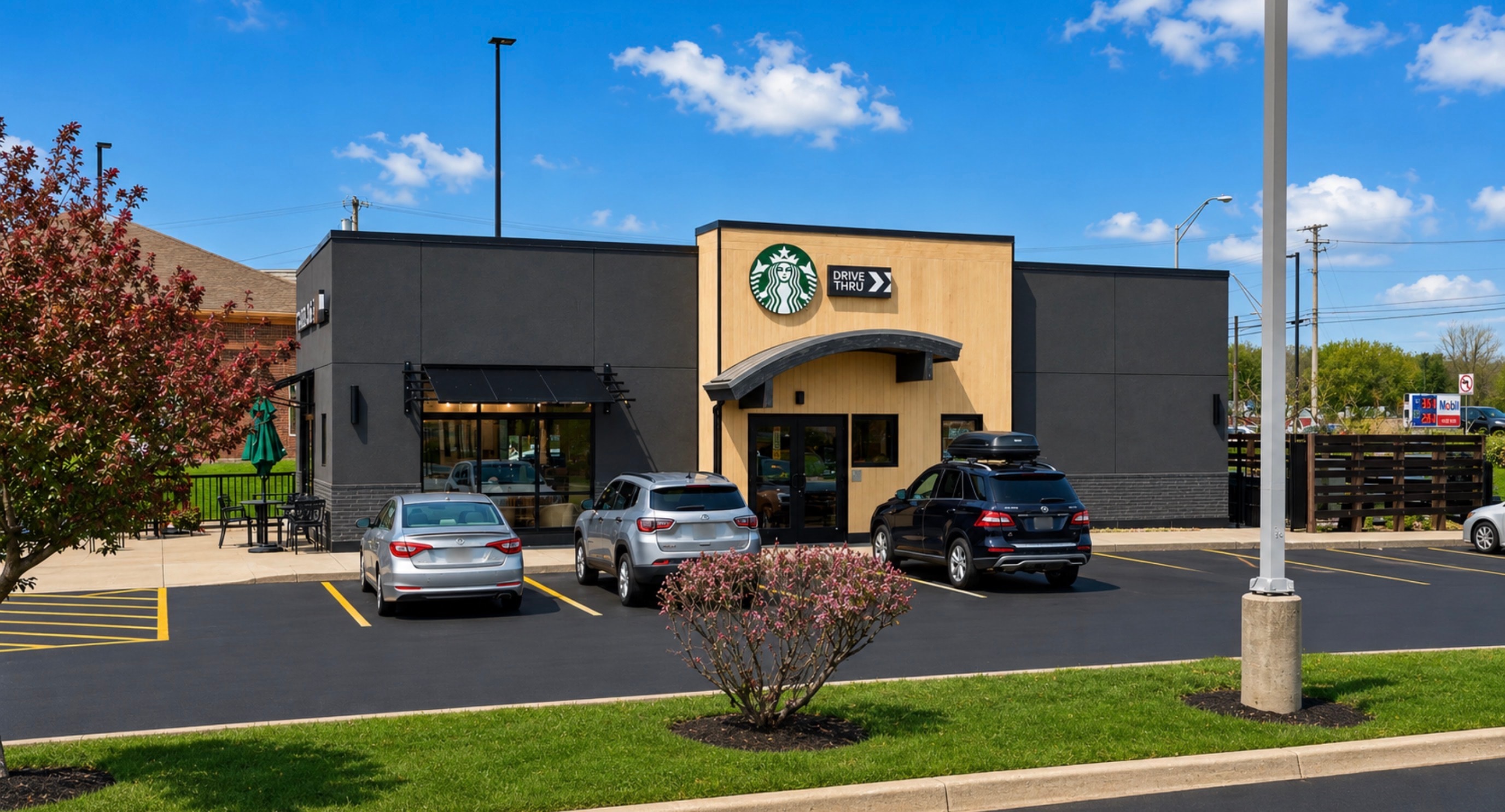 Starbucks drive-thru near The Arsenal Rentals in Watertown, New York