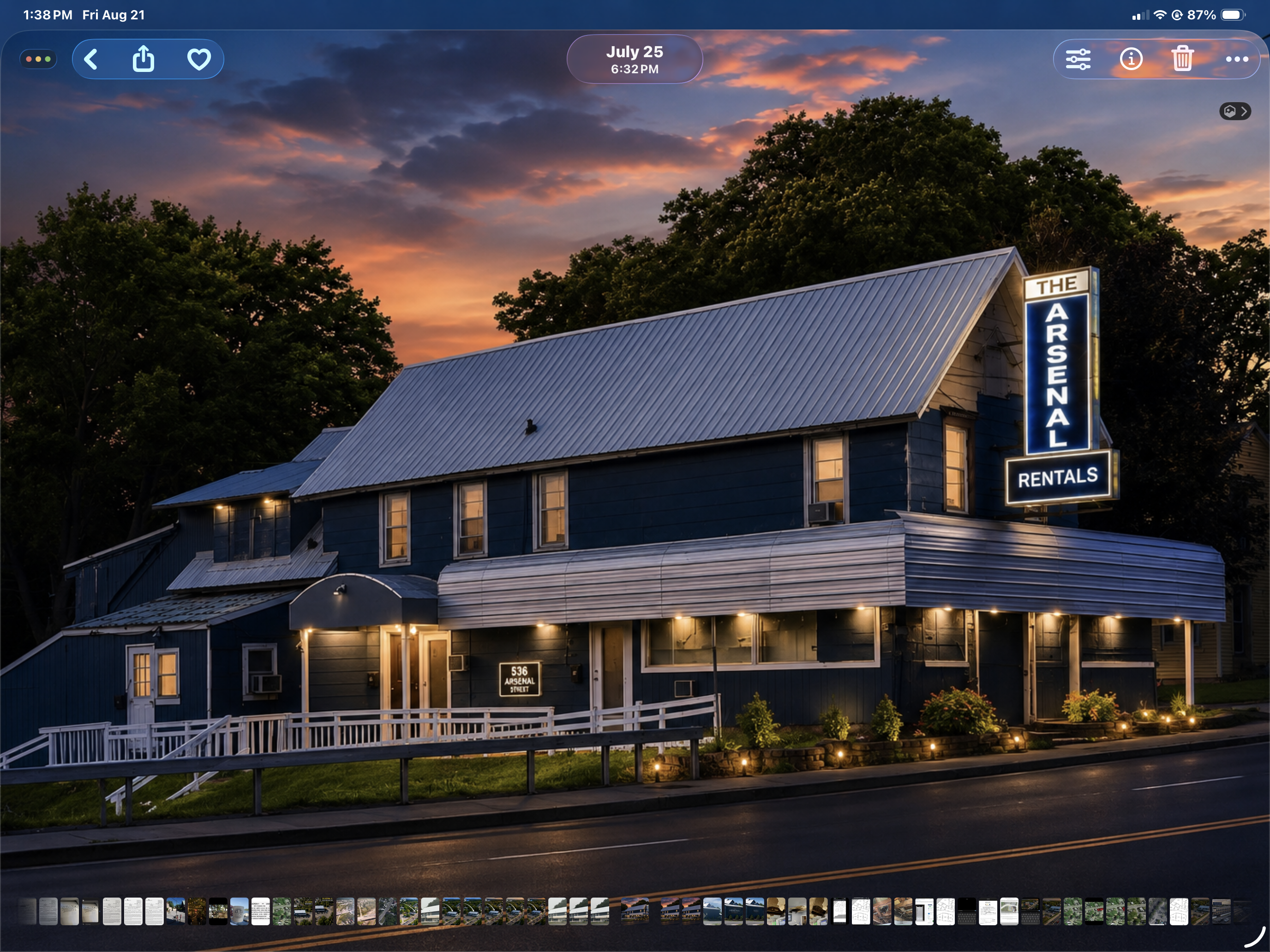 The Arsenal Rentals building at dusk, 536 Arsenal Street, Watertown NY